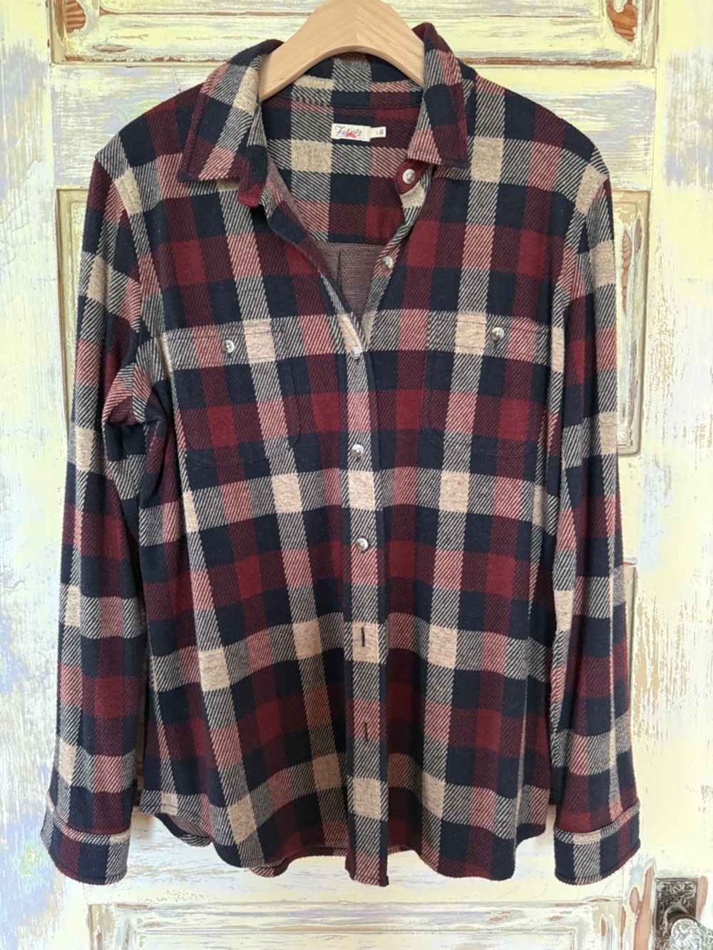 Faherty Red Black Cream Plaid Button-Down Shirt
